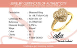 (SOFIA) Anillo con diamantes en oro amarillo 10KT D-0.35CTS.