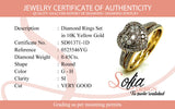 (SOFIA) Set de anillos con diamantes en oro amarillo 10k