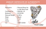 (SOFIA) Set de anillos con diamantes en oro blanco 10k