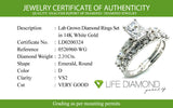 (LD) Set de anillos con diamantes de laboratorio en oro blanco 14kt.