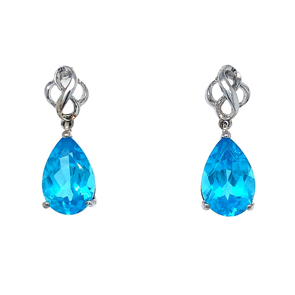 Aretes de cuarzo azul en plata 925 ANTES: $180.00