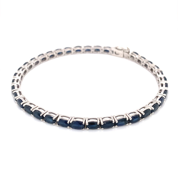 Pulsera de zafiros en plata 925. 19cm