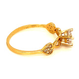 Anillo con circones en oro amarillo 18k