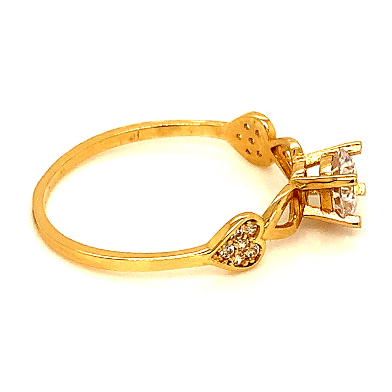 Anillo con circones en oro amarillo 18k