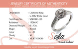 (SOFIA) Anillo con diamantes en oro blanco 10k
