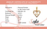 (SOFIA) Dije con diamantes en oro amarillo 10kt.