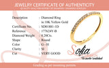 (SOFIA) Banda con diamantes en oro amarillo 10kt. D-0.20CTS.