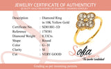 (SOFIA) Anillo con diamantes en oro amarillo 10k