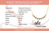 (SOFIA) Collar (corazones) con diamantes en oro amarillo 10kt.