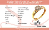 (SOFIA) Set de anillos de diamantes en oro amarillo 10Kt.