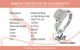 (SOFIA) Set de anillos de diamantes en oro blanco 10Kt.