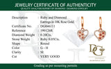 Aretes con rubí y diamantes en oro rosado 10KT