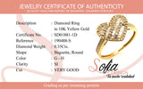 (SOFIA) Anillo con diamantes en oro amarillo 10kt. D-0.35CTS.