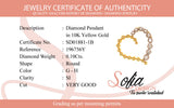 (SOFIA) Dije (corazón) con diamantes en oro amarillo 10kt.