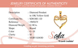 (SOFIA) Dije (corazón) con diamantes en oro amarillo 10kt.