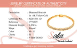(SOFIA) Pulsera con diamantes en oro amarillo 10kt.