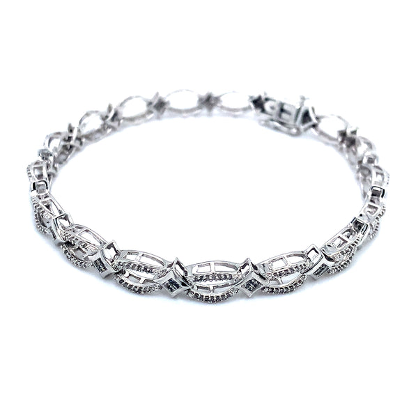 (SOFIA) Pulsera con diamantes en oro blanco 10kt