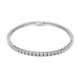 (LD) Pulsera (tennis) con diamantes de laboratorio en oro blanco 14kt.