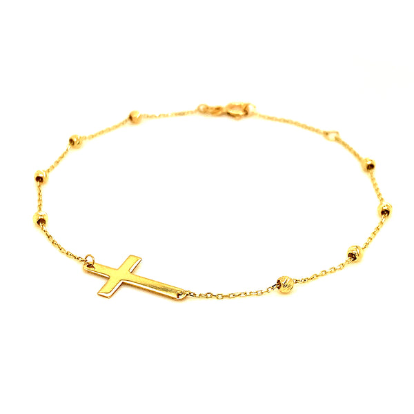 Pulsera (cruz) en oro amarillo 10kt. 17/19CM