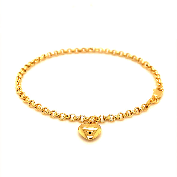 Pulsera (corazón) en oro amarillo 18k. 16/18cm