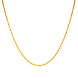 Cadena (hueca Cordón) 50CM en oro amarillo 18k