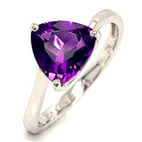 Anillo con cuarzo amatista en plata 925