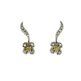 Aretes de peridoto en oro blanco 14kt.