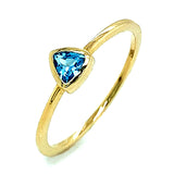Anillo de topacio azul en oro amarillo 10kt