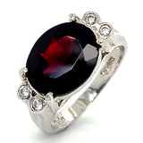 Anillo con cuarzo granate en plata 925
