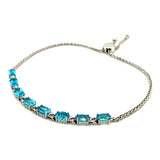 Pulsera (ajustable) con cuarzo azul en plata 925