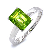 Anillo de peridoto en plata 925