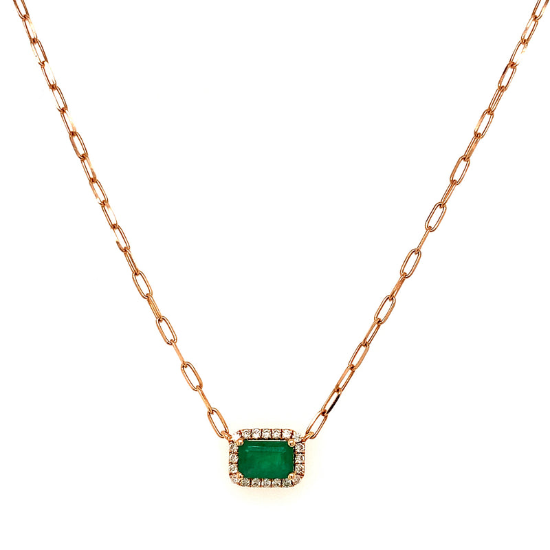 Collar de esmeralda con diamantes en oro amarillo 18kt.