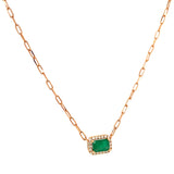 Collar de esmeralda con diamantes en oro amarillo 18kt.