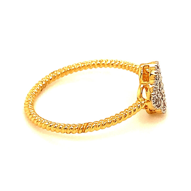 (SOFIA) Anillo de diamantes en oro amarillo 10kt.