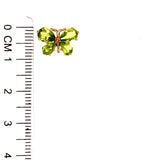 Aretes (mariposa) de Peridoto en oro amarillo 14k