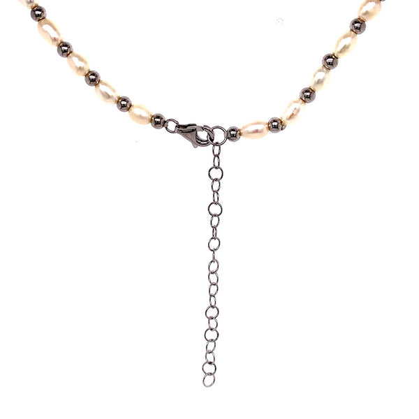 (SWAN) Collar de perlas en plata 925. 40-45cm