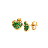 Aretes de Esmeralda en oro amarillo 10k