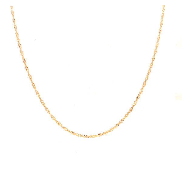 Cadena Singapur 40cm en oro amarillo 18k