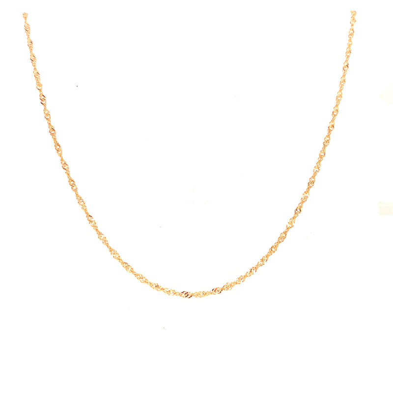 Cadena Singapur 40cm en oro amarillo 18k