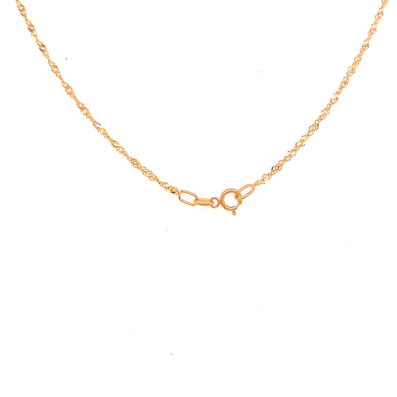 Cadena Singapur 40cm en oro amarillo 18k