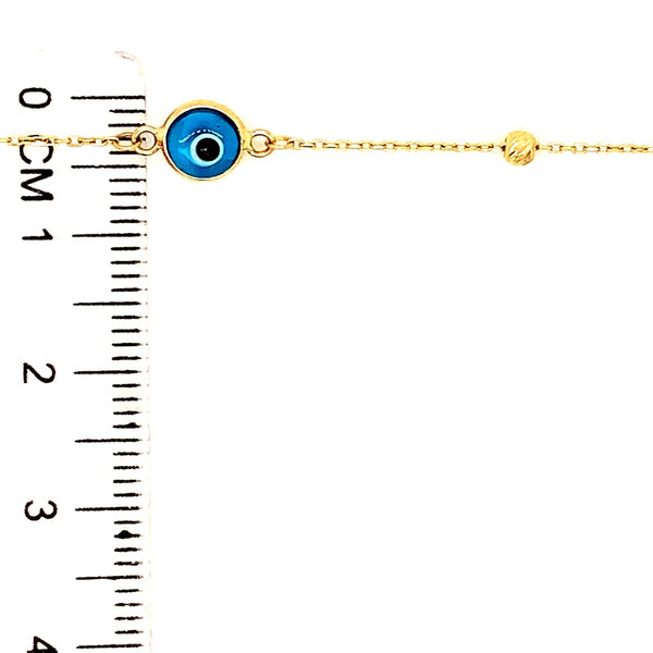 Tobillera (ojos turcos) en oro amarillo 10k. 22cm-23.5cm