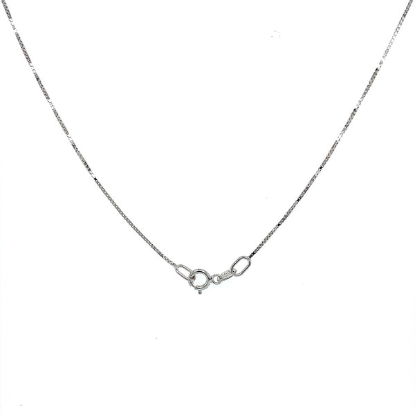 Collar (torre Eiffel) con circones en oro blanco 10k. 45cm