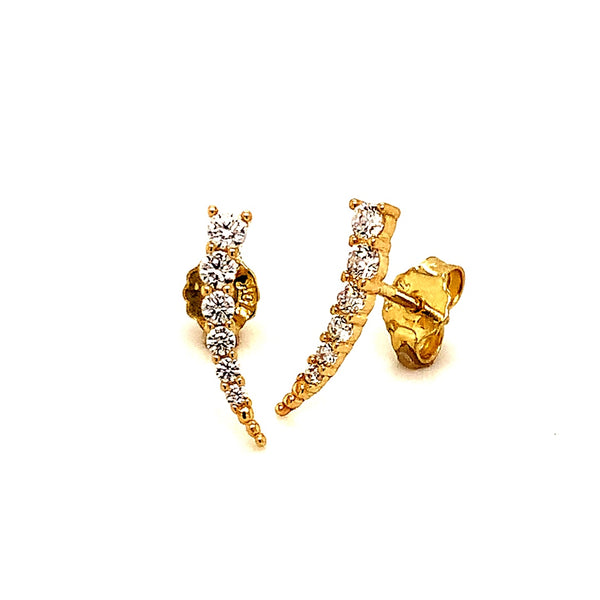 Aretes con circones en oro amarillo 10kt