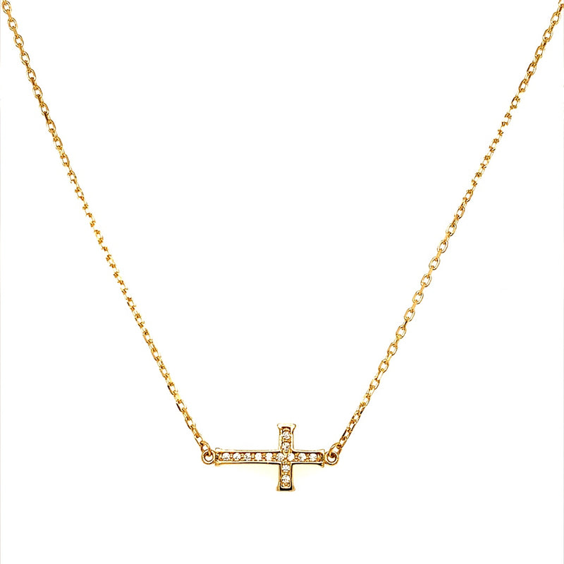 Collar (cruz) en oro amarillo 10k. 45cm