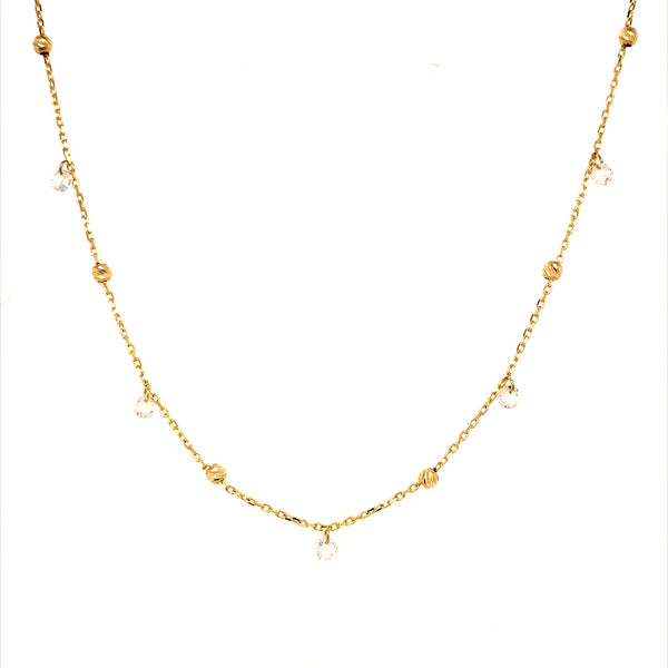 Choker (circones y bolitas) en oro amarillo 10kt. 36cm-39cm