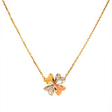 Collar (flor) en oro tres tonos 10k. 45cm