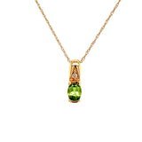 COLLAR DE PERIDOTO CON DIAMANTES EN ORO AMARILLO 14KT