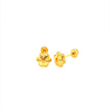 Aretes (flor) para bebés en oro amarillo 18kt