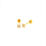 Aretes para bebés en oro amarillo 18kt