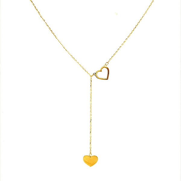 Collar (corazones) en oro amarillo 10kt. 45cm